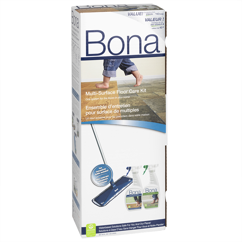 Bona Multi Surface Floor Kit, Bona Hardwood Floor Care System 4 Piece Set