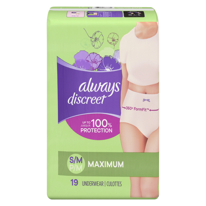 Always Discreet Maximum Classic Cut Incontinence Underwear (Small