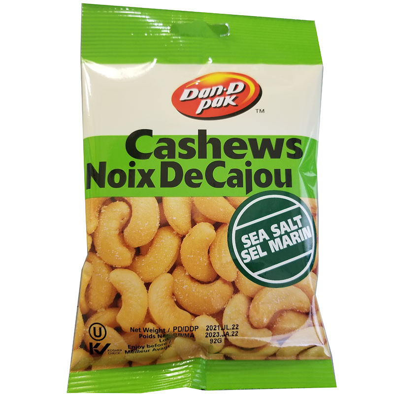 Dan-D-Pak Cashews - Salted - 92g