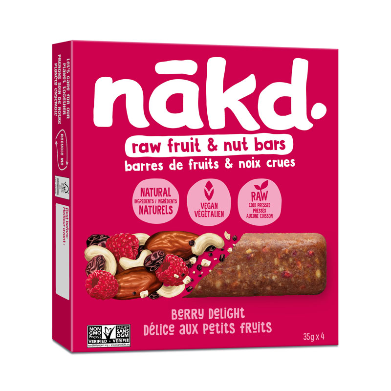 Nakd. Raw Fruit & Nut Bars - Berry Delight - 4x35g