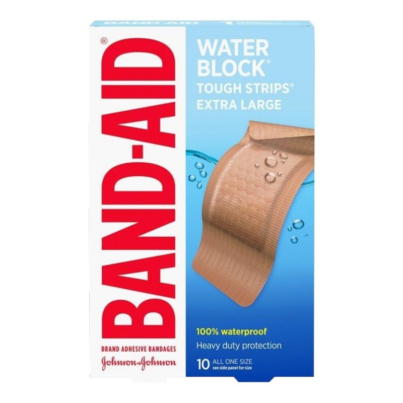 BAND-AID Water Block Tough Strips Bandages - Extra Large - 10's