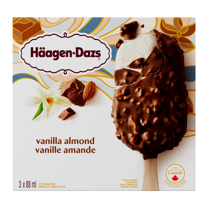 Häagen-Dazs Ice Cream Bars - Vanilla Almond - 3 x 88ml