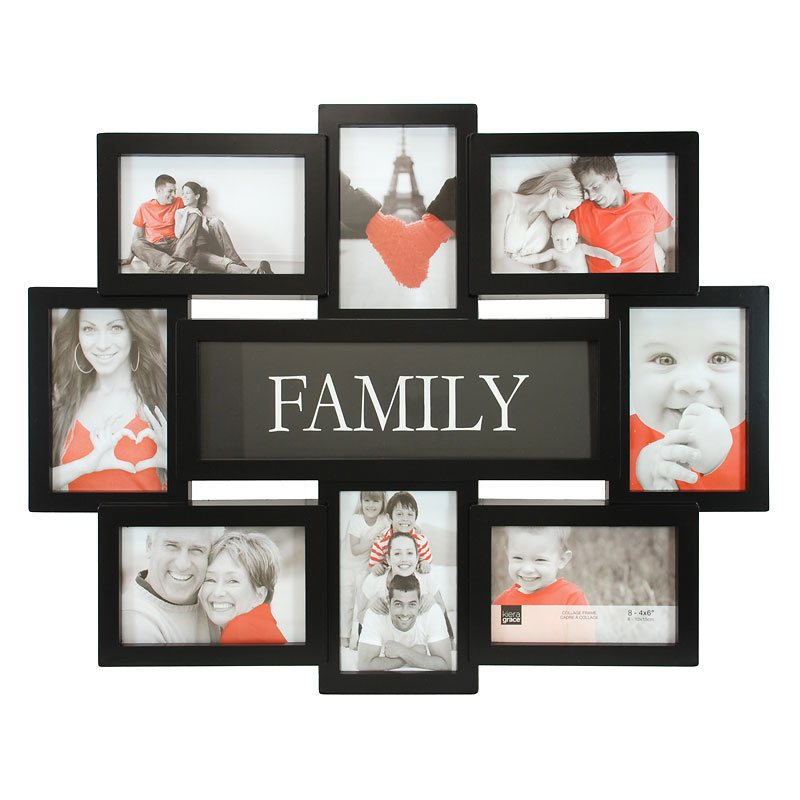 Kiera Grace Family Collage Frame - Black - 8-4x6 Inch - PH44058-7