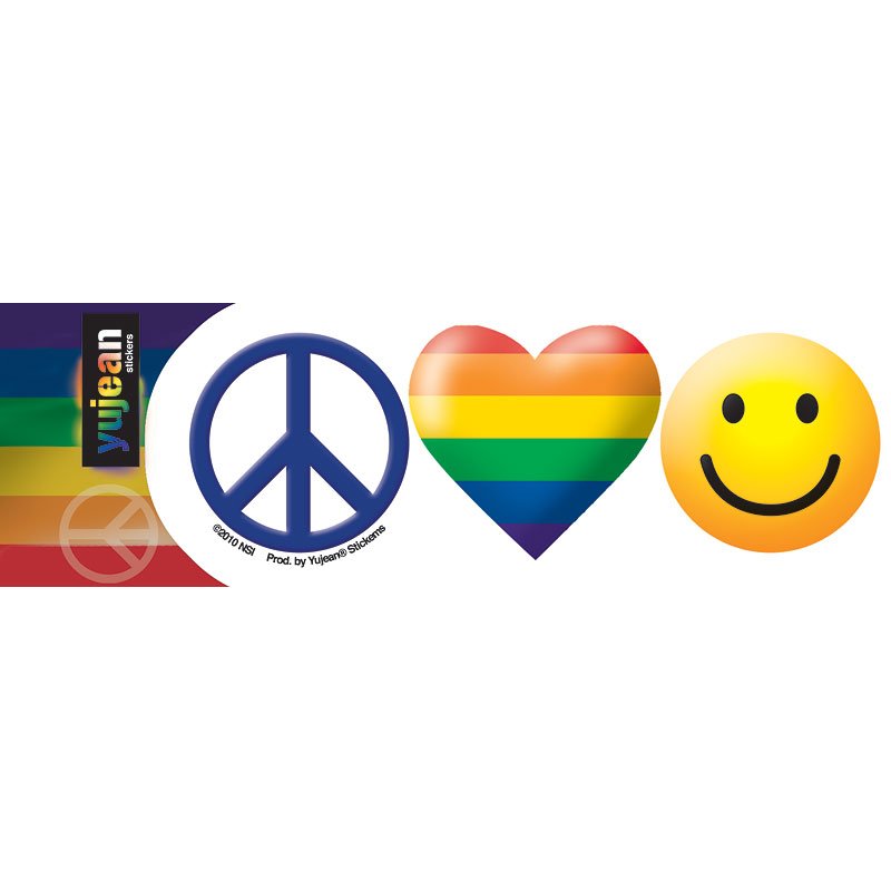 Rainbow Peace Love Happiness Sticker