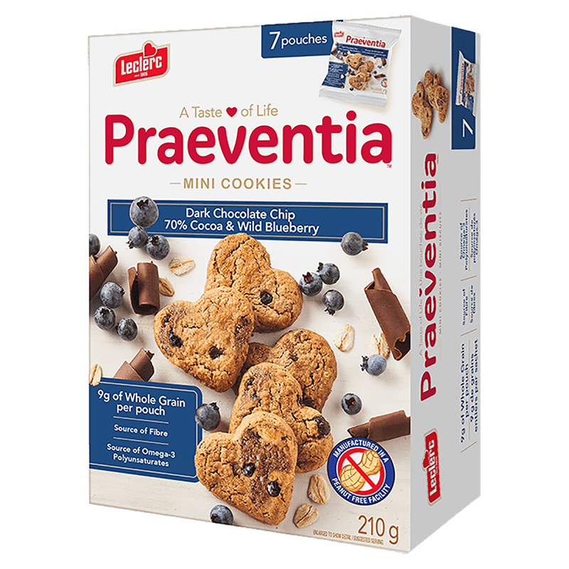 Leclerc Praeventia Mini Cookies - Dark Chocolate Chip & Wild Blueberry - 210g