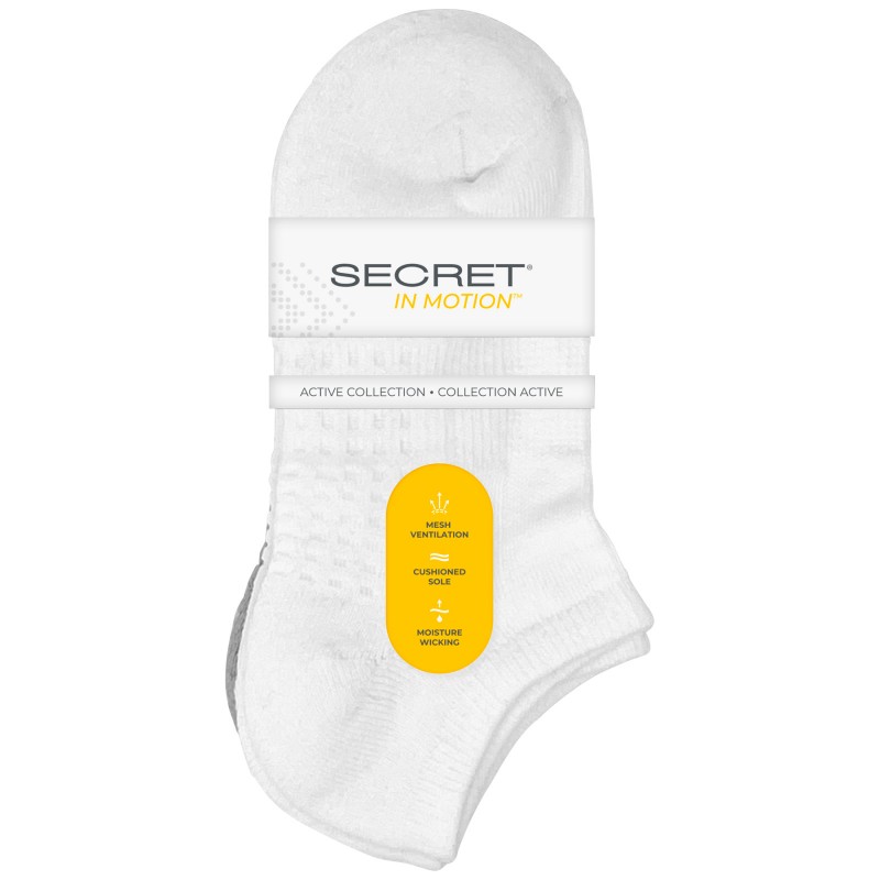 Secret Half Cushion Socks - White