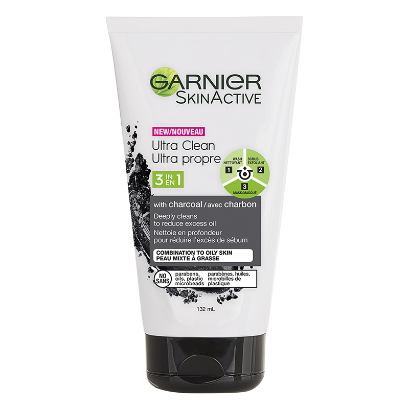 Garnier SkinActive Ultra Clean 3 in 1 Face Wash with Charcoal - 132ml