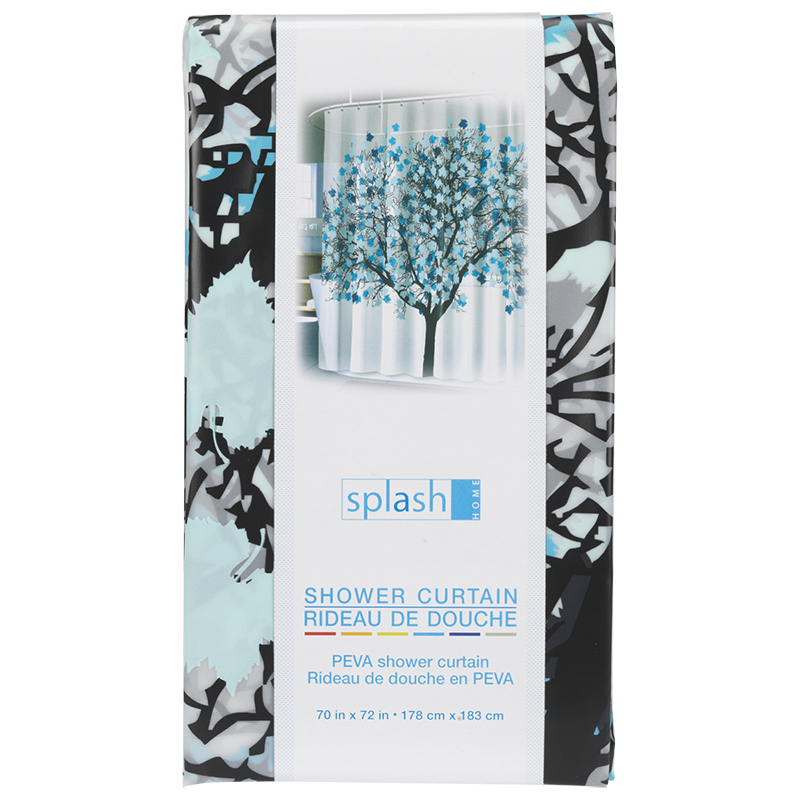 Splash Shower Curtain - Foliage - Blue