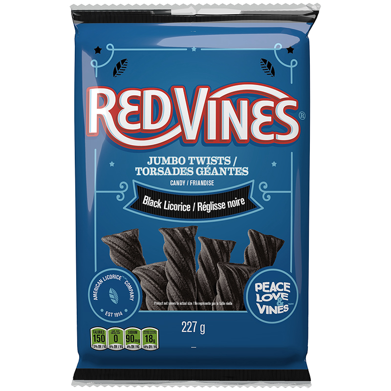 Red Vines Jumbo Twists - Black Licorice - 227g