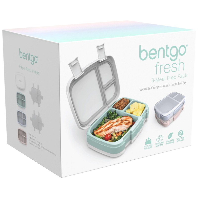 Bentgo Fresh 3-Meal Prep Pack - White