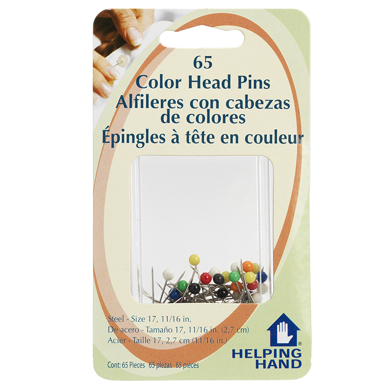 Helping Hand Colour Head Pins - 65 pack