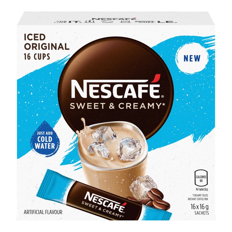 Nescafe Instant Coffee Sachets - Sweet and Creamy Iced - 16 x 16g