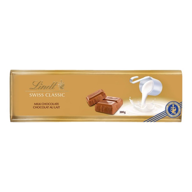 Lindt Swiss Classic Gold Bar Milk Chocolate 300g