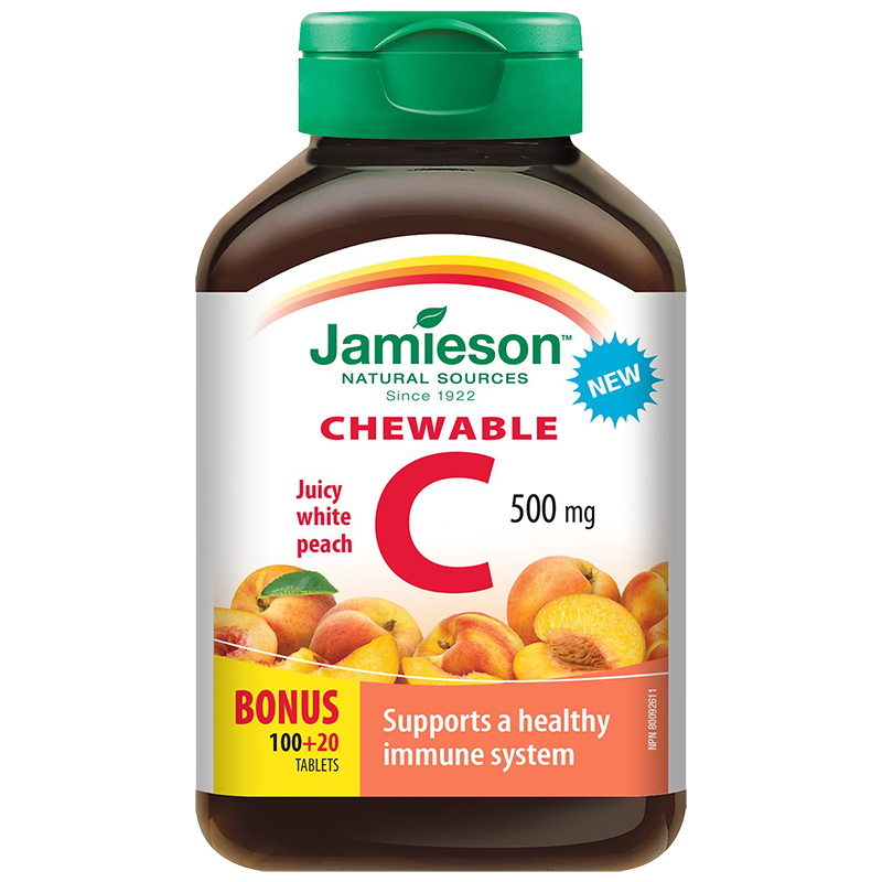 Jamieson Vitamin C Chewable - 500mg - 100+20 Tablets ...