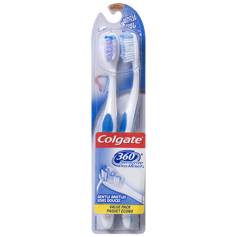 Colgate 360 Sensitive Pro-Relief Toothbrush - Ultra Soft - 2 pack