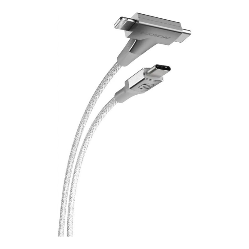 Scosche StrikeLine HH USB-C to USB-C/Lightning Cable - 1.22m - White