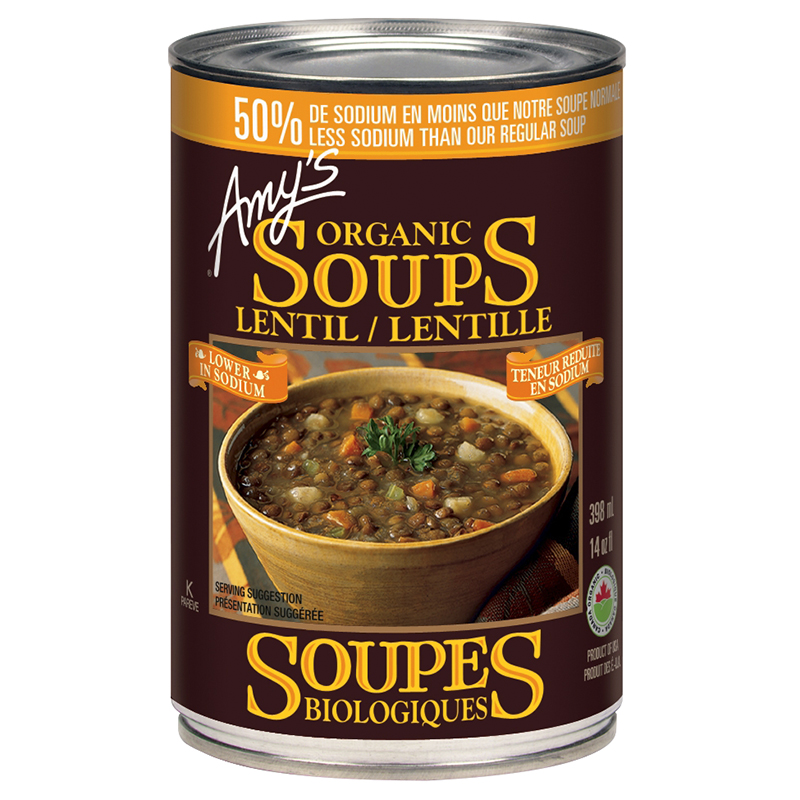 Amy's Organic Lentil Soup - Low Sodium - 398ml