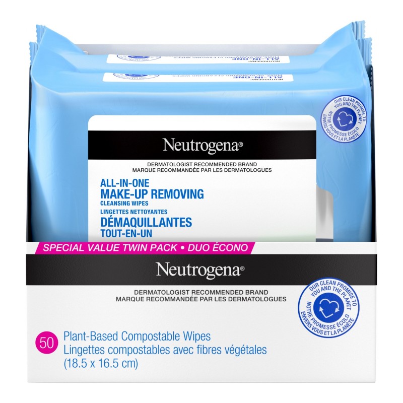 Neutrogena All-in-One Make-Up Removing Wipes - 2 x 25's