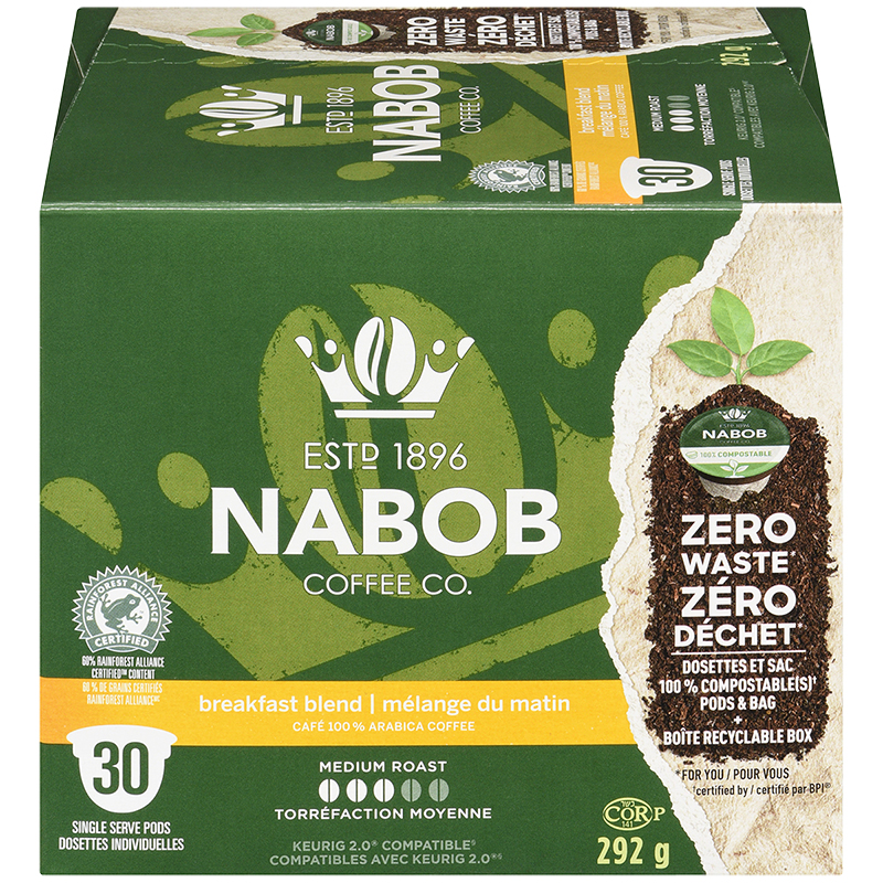 Nabob Zero Waste Coffee Pods - Breakfast Blend - 30s
