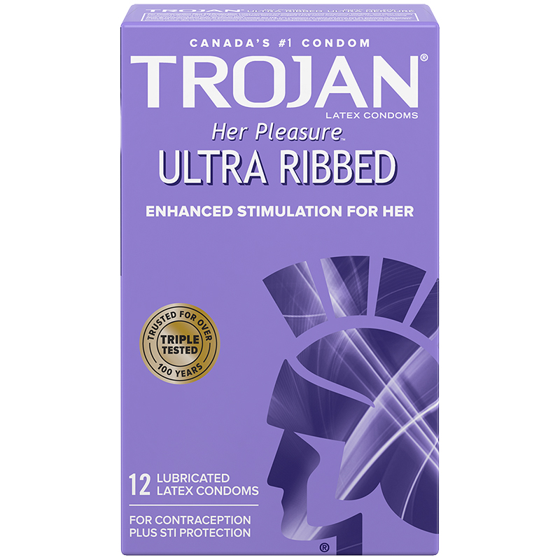 Trojan Her Pleasure Ultra Ribbed Condoms - 12s
