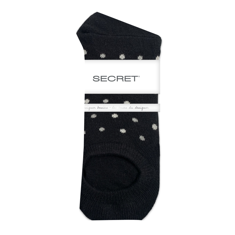 Secret Dots No Show Liner Socks - Black