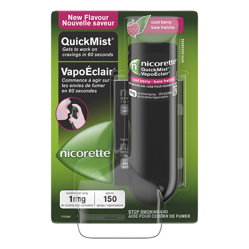 Nicorette QuickMist Nicotine Spray Stop Smoking Aid - Cool Berry - 1mg - 150 Sprays