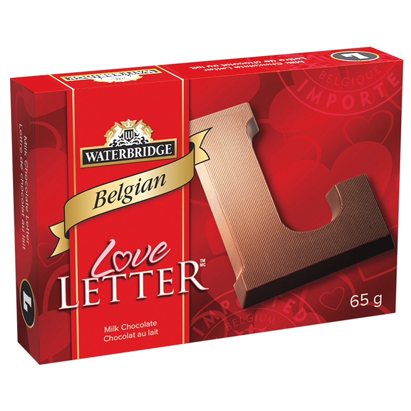 Waterbridge Belgian Milk Chocolate Love Letter - Assorted - 65g