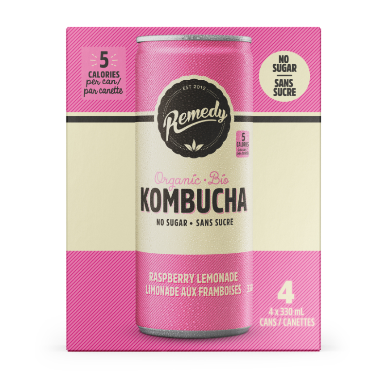 Remedy Kombucha - Raspberry Lemonade - 4 x 330ml