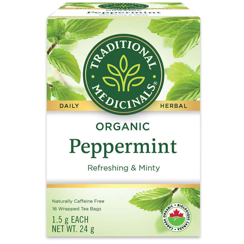 Traditional Medicinals Organic Wrapped Tea Bags - Peppermint - 16's