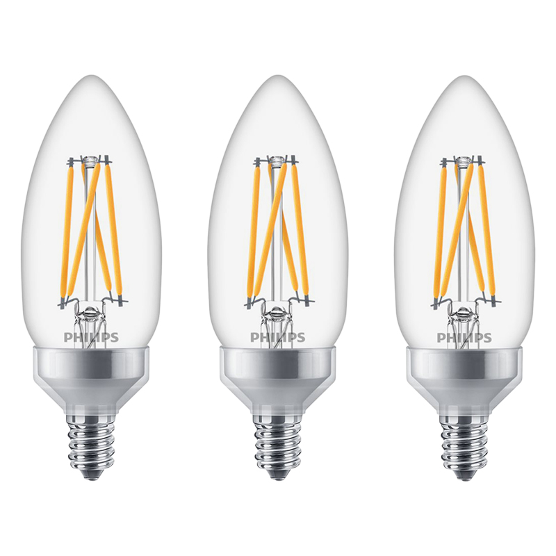 Philips LED Candle Dimmable - 3.3w/40w - 3 pack