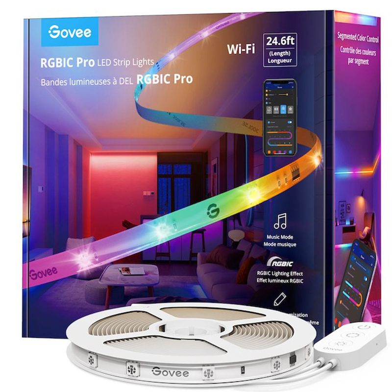 GOVEE RGBIC Pro Indoor Wi-Fi LED Strip Lights - 24.6ft - H619BGD1