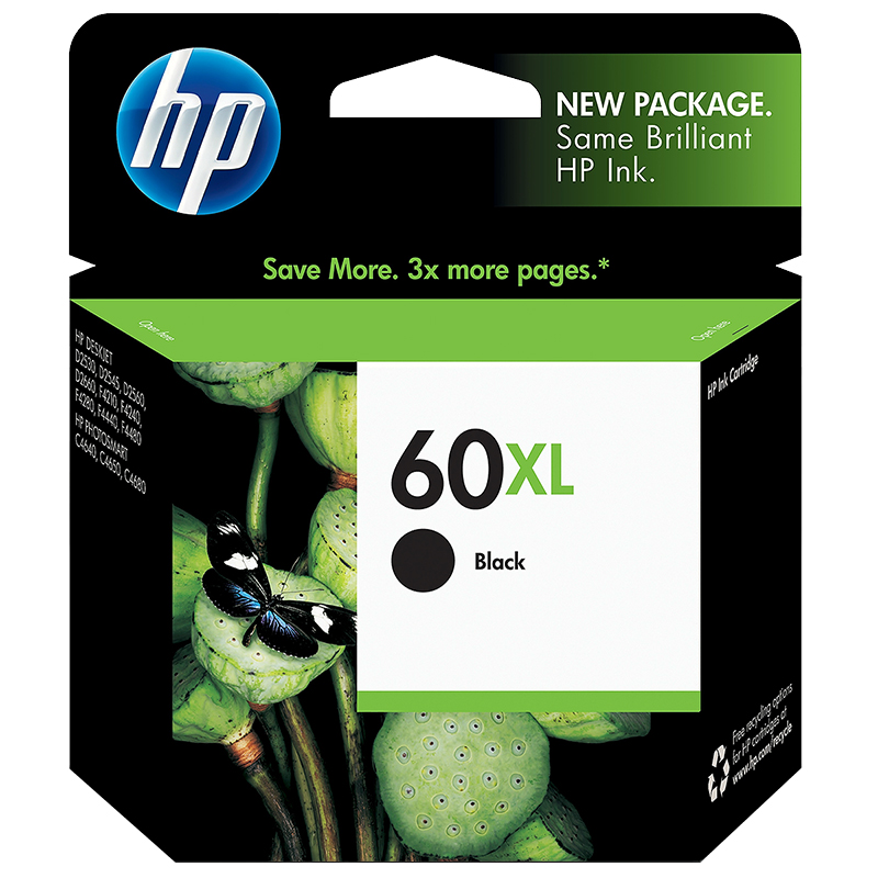HP 60XL Ink Cartridge - Black - CC641WN