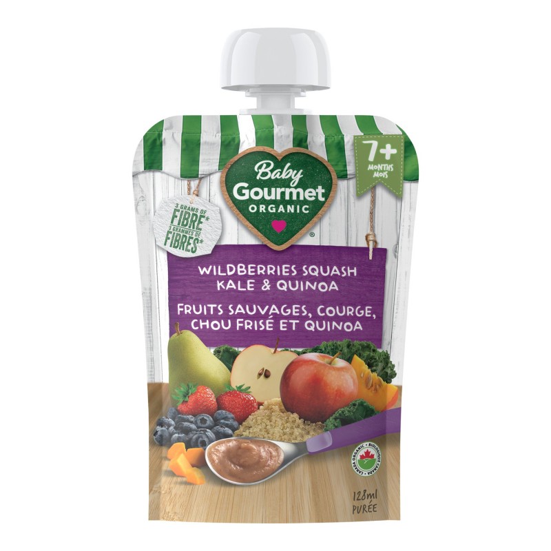 Baby Gourmet Plus Baby Food - Wildberries Rhubarb Kale & Quinoa - 128ml