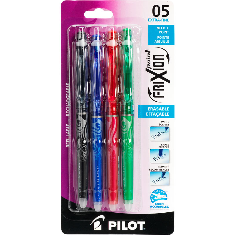 Pilot FriXion Point 0.5mm Extra-Fine Erasable Pens - Business Colours - 4 pack