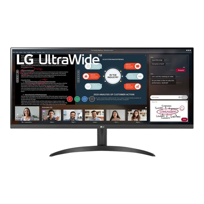 LG 34 Inch UltraWide Full HD HDR Monitor with FreeSync - 34WP500-B.AUS