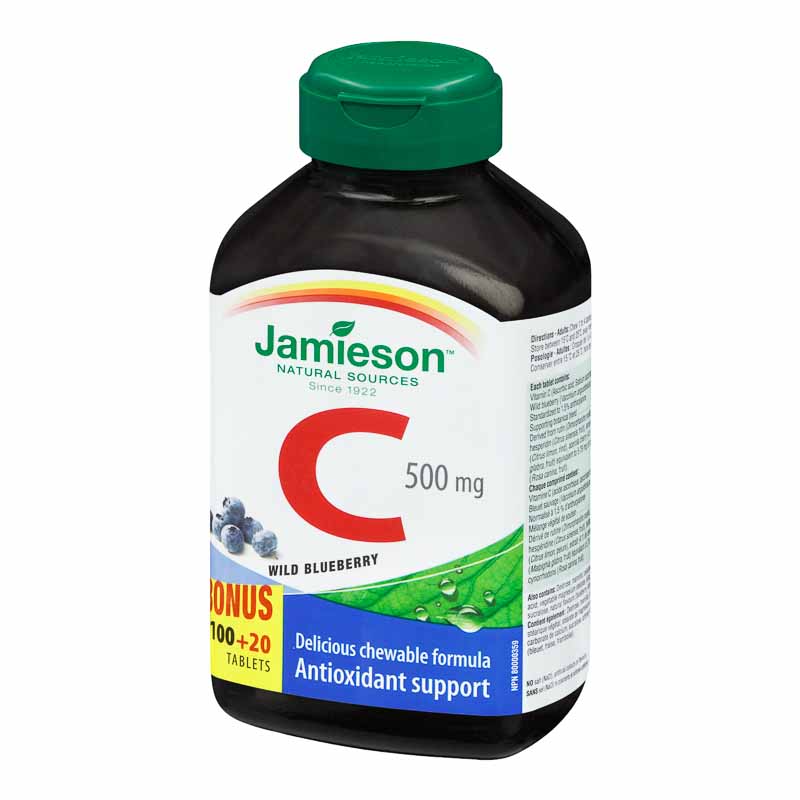 Jamieson Chewable Vitamin C - Wild Blueberry - 500mg/100s
