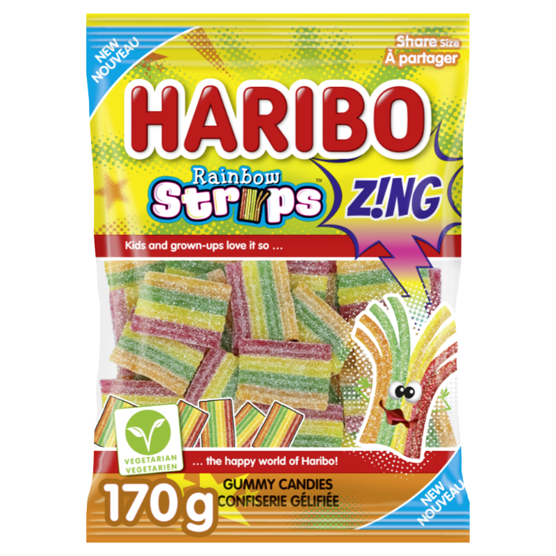 Haribo Rainbow Strips Sour Fruit Gummies - 170g