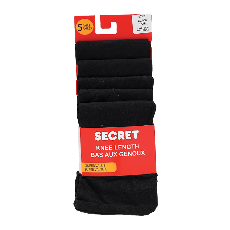Secret Trouser Socks - Black - 5 pair