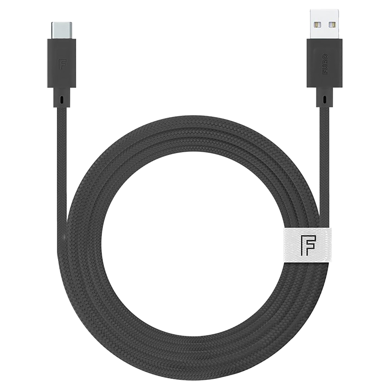 FURO USB Cable - USB Type A to USB-C - 10 Feet - Black - FT8205