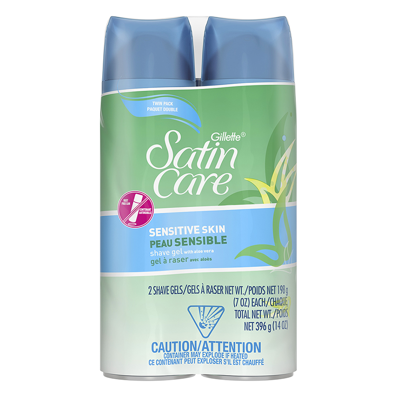 Gillette Satin Care Sensitive Skin Shave Gel - 2 x 198g