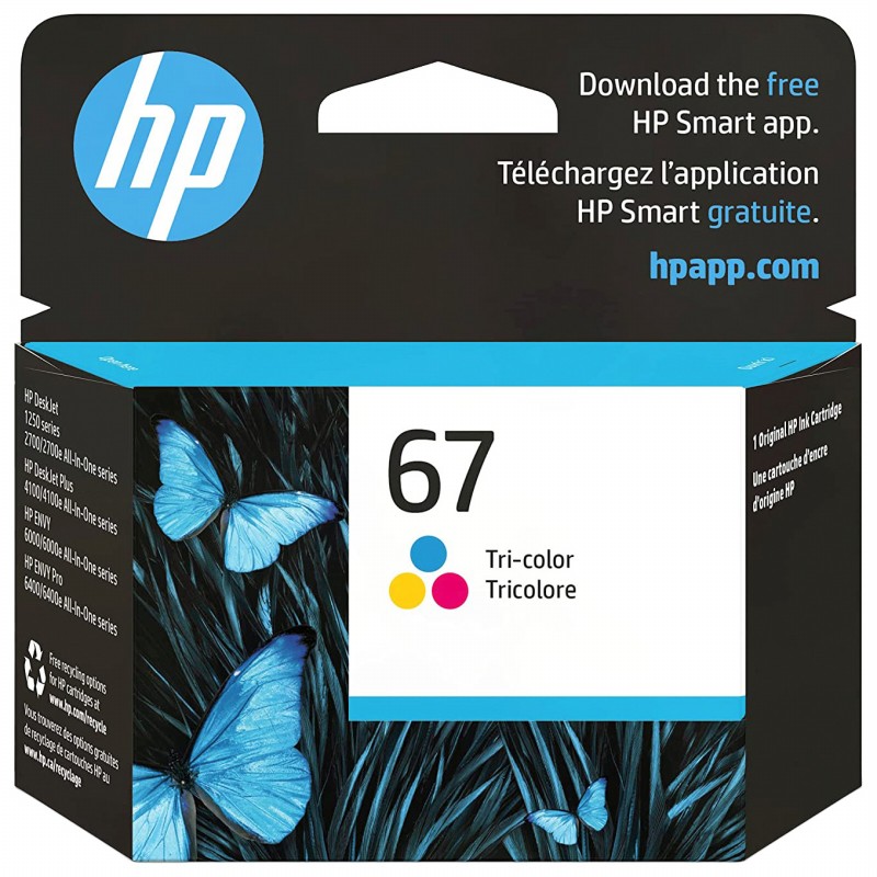 HP 67 Ink Cartridge - Tri-Color - 3YM55AN#140
