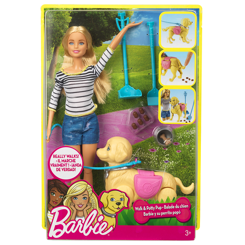 barbie walking puppy