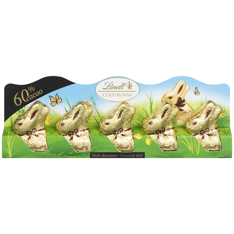 Lindt Mini Gold Bunnies Dark Chocolate - 5 pack