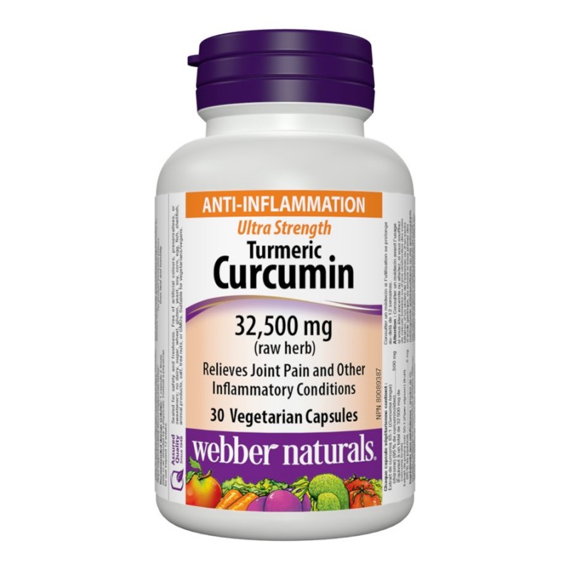 Webber Naturals Ultra Strength Turmeric Curcumin Vegetarian Capsules - 32,500mg - 30's