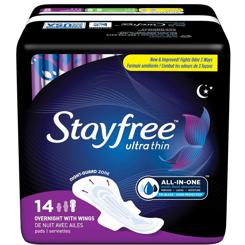 Stayfree Ultra Thin Overnight with Wings - 14s