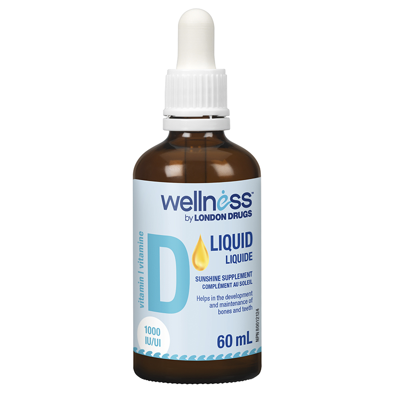 Wellness by London Drugs Liquid Vitamin D Drops - 1000 IU - 60ml