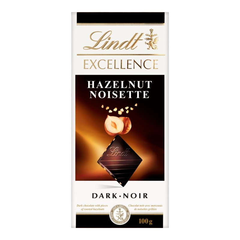 Lindt Excellence Dark Chocolate Bar - Roasted Hazelnut - 100g