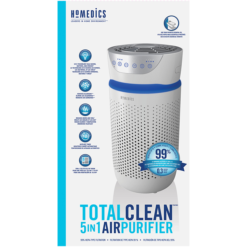 HoMedics TotalClean 5-in-1 Air Purifier Tower - White - AP-T20WT-CA