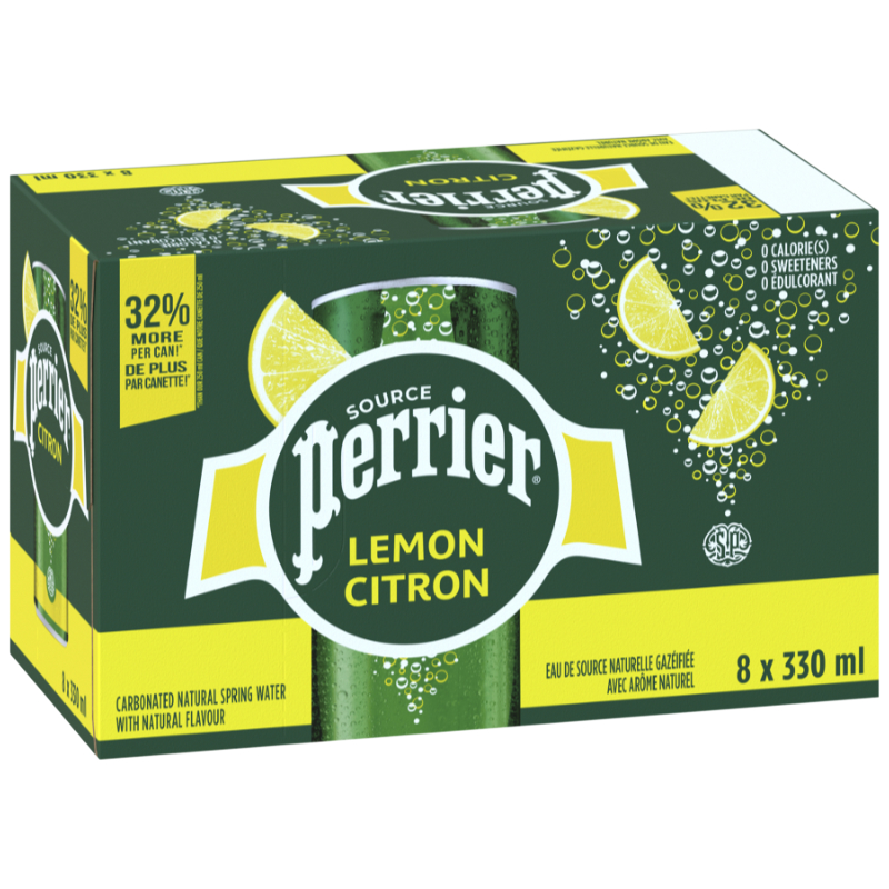 Perrier Slim Can - Lemon - 8x330ml