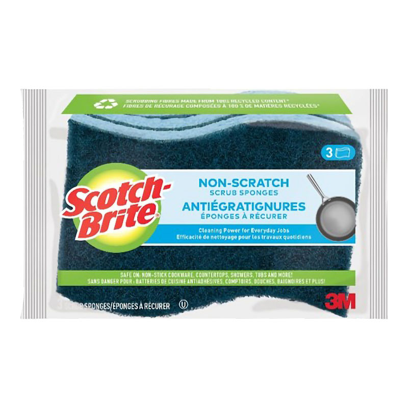 3M Scotch-Brite No Scratch Scrub Sponge - 3 pack